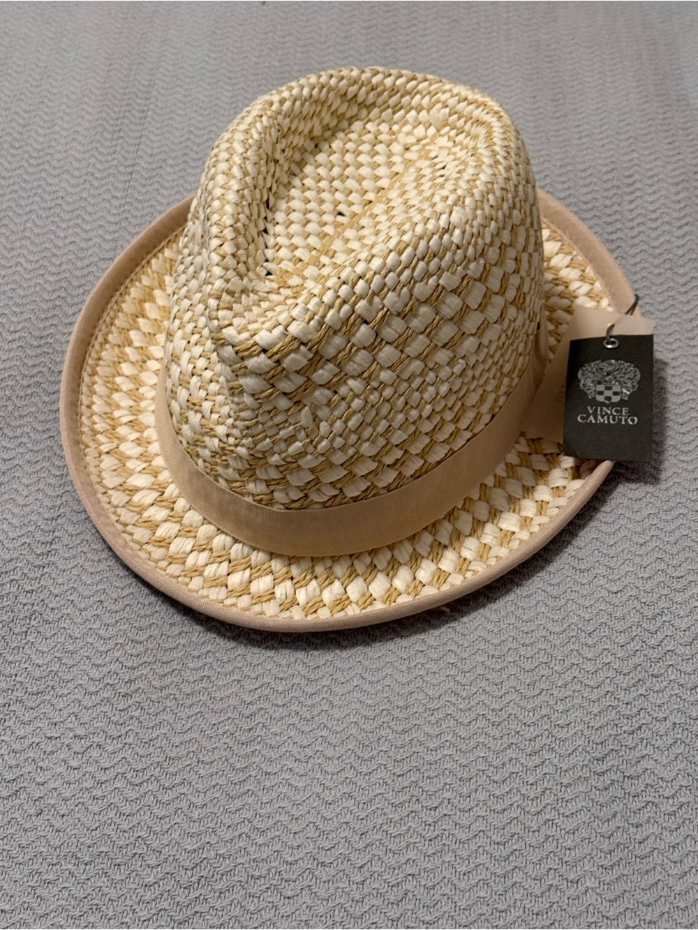 Vince Camuto Women’s Natural Straw Fedora Hat New with tags